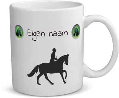 Akyol - paardrijden met naam koffiemok - theemok - Paardrijden - paardrijden liefhebber - cadeau - verjaardag - geschenk - gepersonaliseerd - 350 ML inhoud