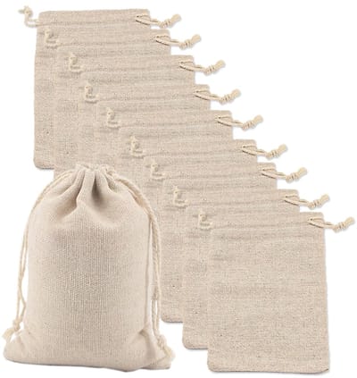 Ynkkvre - Katoenen Zak met Trekkoord - Stoffen Cadeauzak van Jute - Grote Herbruikbare Katoenen Zak voor Kerstcadeaus - Bruin