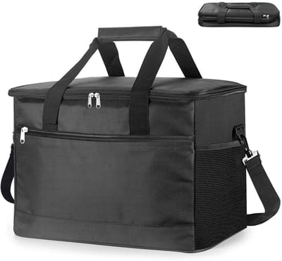 Koeltas - 38*24*30cm Picknicktas - Lunchtas - Geïsoleerde tas - Opvouwbaar - Lekvrij en waterdicht - Geïsoleerde tas voor voedseltransport - Zwart