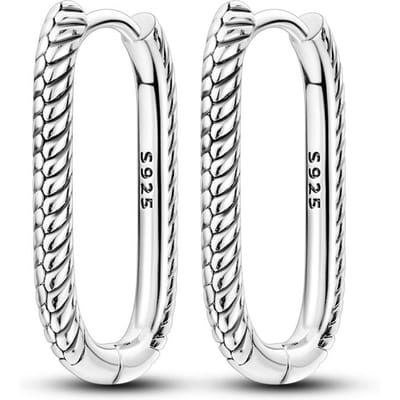 MULA Dubbele Oorbellen 925 Sterling Zilver Zirkonia Bloem Ster U-vorm Vierkant Hart Pavé Stud Oorbel Cadeau Voor Vrouwen Sieraden white
