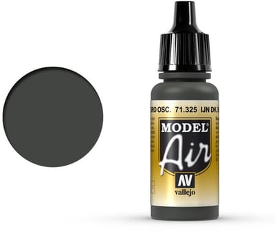 Vallejo Hobbyverf Acrylverf - 71325 Model Air Ijn Dark Black Green - Acryl Verf flesje - 17 ml