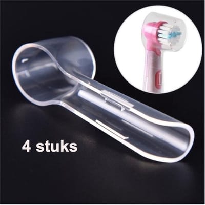 Finnacle - Kapje voor tandenborstel - Beschermhoesje voor borstel van elektrische tandenborstel - Geschikt voor Oral B - 4 stuks - Transparant - Kunststof - Bescherm Kapje voor Elektrische Tandenborst