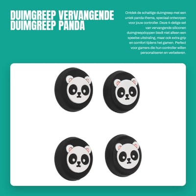 Dailygoods- Duimgreep 4-delige Set - Vervangende Siliconen Joystickdoppen - Panda Thema - Game-accessoires - Verhoogde Wrijving - Bescherming voor Controller