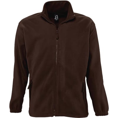SOLS Heren North Full Zip Outdoor Fleece Jacket (Donkere chocolade)