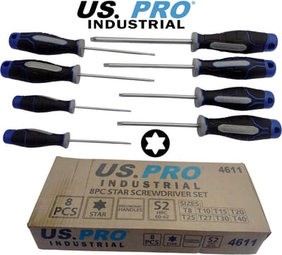 Professionele Torx schroevendraaierset met 8 Torx schroevendraaiers (T8 - T10 - T15 - T20 - T25 - T27 - T30 en T40)