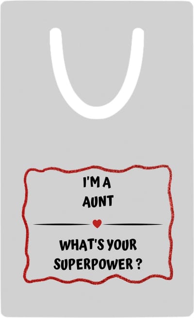 Hacebo® - I'm a aunt what's your superpower? metalen boekenlegger - Tante - super tante - verjaardag - cadeautje voor tante - tante artikelen - kado - geschenk Bladwijzer boekenleggers - 7.6 cm x 5cm