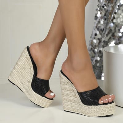Peep-toe Platform Sleehakken Hoge Hakken Slippers Design Schoenen Dames Straatstijl Hennep Slide Zomer De 36 brown
