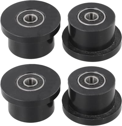 Roeimachine Lagerpoelieset - Vervangende Onderdelen - Fitness Apparatuur - Metaal en Kunststof - 8mm Binnendiameter - Zwart