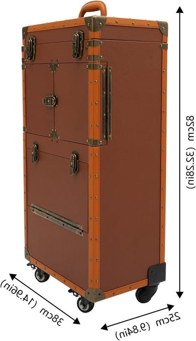Cosmetic Case voor Hairstylisten en Beauticians - Organisator voor Manicure en Make-up Tools, 90 x 45 x 33 cm, Koffiekleur, Modern en Ruimtelijk