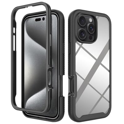 imoshion Hoesje - Geschikt voor Apple iPhone 16 Pro Max - 360° Full Protective Case - Zwart