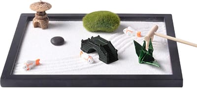 Zen Tuin Set met Boeddha Beeldje, Witte Zand, Stenen en Hark voor Meditatie en Decoratie