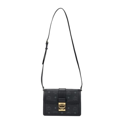 MCM Tracy Klassiek Logo Laurierblad Sluiting met Slot Visetos Patroon Kunstleer Crossbody Tas Klein Dames tassen Zwart MWSCAXT01BK001 Basic Set (Bag+Dust Bag) gray