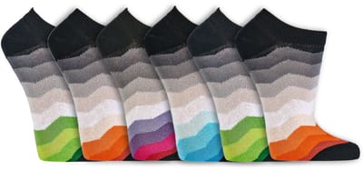 Dames sokken | Sneakersokken | Strepen | Diverse kleuren | Maat: 35-38 / 39-42 | 6 paar