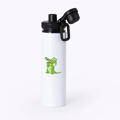 Hacebo® - Krokodillen waterfles met draaidop zwart - Krokodil - Dieren liefhebbers - Reptielen - dierendag - water fles - 850ML