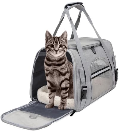 SVGCommerce - Cat Transport Bag - Opvouwbare Transportbox - Ideaal voor Reizen - Grijs - Draagtas voor Katten en Kleine Honden - Geschikt voor Huisdie