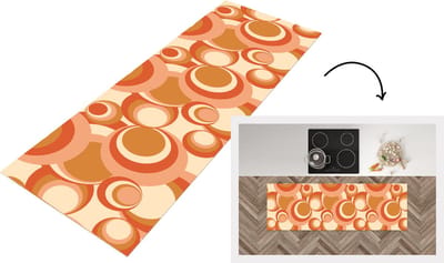 Keukenloper - Loper keuken - Cirkel - Retro - Patroon - 150x50 cm - Keukenloper vinyl