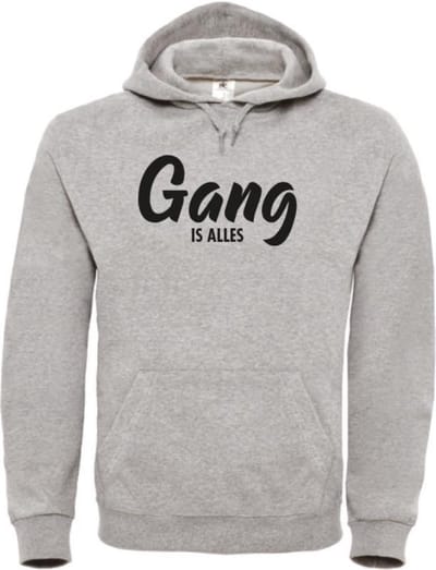 Gang is alles wintersport hoodie grijs S - zwart - soBAD. | Foute apres ski outfit | kleding | verkleedkleren | wintersporttruien | wintersport dames en heren