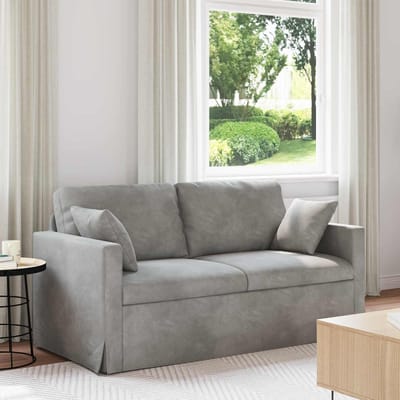 vidaXL - Bank - Lichtgrijs - 158 - x - 78 - x - 80 - cm - Fluweel