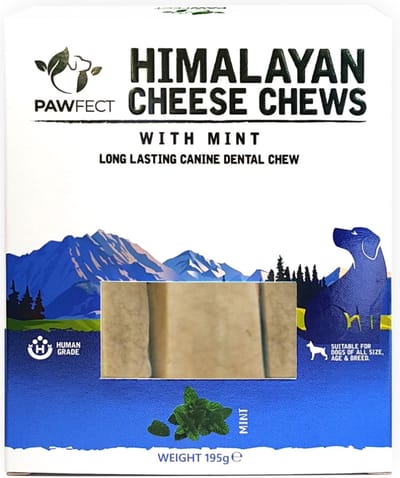 Pawfect chew yakstaaf Munt Medium 3 x 65 gr. | Tandverzorgende hondensnack