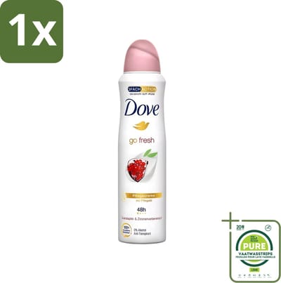1 x Dove - Deodorant - Go Fresh Granaatappel - Frisse en fruitige geur - 150 ml - Dove Go Fresh - Granaatappel - Anti-transpirant Spray - Frisheid - Huidverzorging