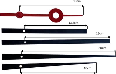 NeXtime DIY – Klokonderdelen – Set XL – Metaal – Zwart – Stil Uurwerk + Wijzers