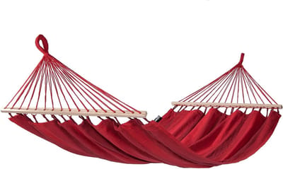 Hangmat Relax - Katoenen Hangmat - Buiten Ontspannen - Inclusief Draagtas - Voor 1 Persoon - Rood
