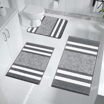 Stellar Luxe Badmat - Set van 3 - Absorberende Douche Tapijten - Badkamermatten - Badmat Antislip - Badmatten