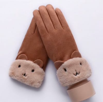 Hidzo Dames Handschoenen Bruin Maat S/M