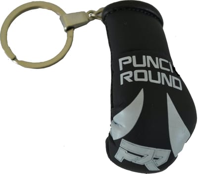 Punch Round Bokshandschoen Sleutelhanger Zwart Wit