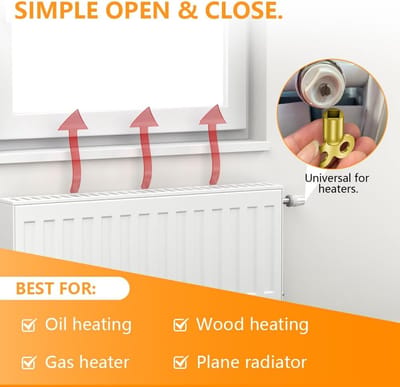 Radiator ontluchtingssleutel - Ventielsleutel set - Verwarming ontluchten - Roestbestendige zinklegering - 5 stuks - Goud