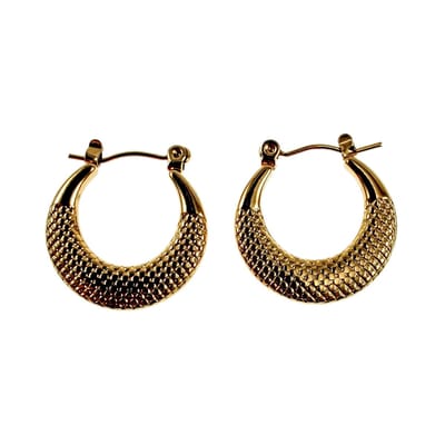 ∅21mm Oorringen Dames - Verguld RVS - Goudkleurige Oorbellen met Details