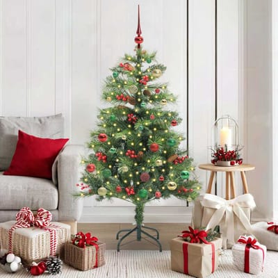 vidaXL - Kunstkerstboom - 150 - LED's - Warmwit - PVC - en - Metalen - Groen