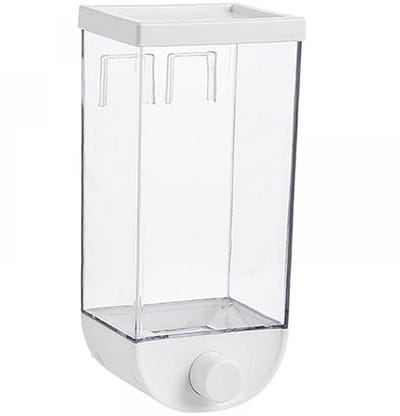 longziming -Droogvoer Dispenser 1,5L – Wandmontage Muesli, Rijst en Granen Dispenser – Opslagcontainer voor Muesli, Granen, Wasmiddel en Meer – Ruimtebesparend en Handig in Gebruik