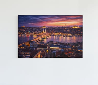 Canvas Schilderij - Istanbul - Stadspanorama - Wall Art - Landschappen - 60x40 cm