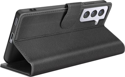 Zanae, Hoesje geschikt voor Galaxy S21 - Wallet Case met Stand & Magneetsluiting, Zwart