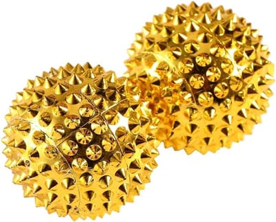 Acupunctuur Massageballen voor Ontspanning, Spierherstel en Pijnverlichting - Set van 2 Gouden Spiky Ballen