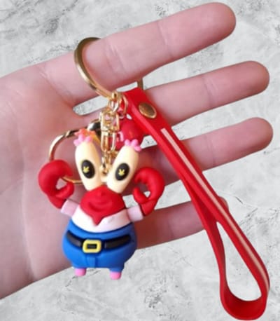 Pradeo - Alternatieve Sleutelhanger Van Mr Krabs - Spongebob Squarepants - Hard Siliconen - Cadeau Voor Volwassenen en Kinderen - Geschenk Voor Verjaardagen en Feestdagen - Cadeautje Voor Hem & Haar - Key Chain