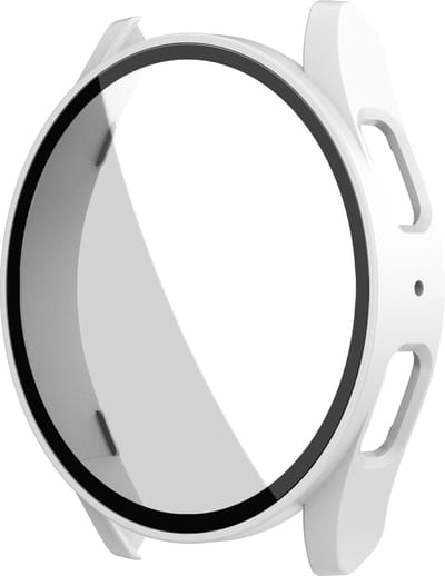 Stravo Screen protector case voor Samsung Galaxy Watch 7 - 40mm - Full Cover Hard Case / Beschermend Hoesje - Wit - Samsung Galaxy Watch 7 - 40mm screenprotectors