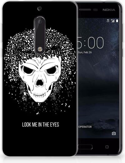Silicone Back Case Nokia 5 Skull Hair