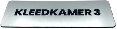 Deurbordje met tekst Kleedkamer 3 - Formaat 150 x 50 mm x 1,6 mm - Incl. plakstrip | Geborstelde RVS-look toplaag | Gratis Verzending | Decoporta