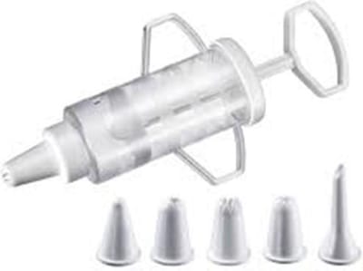 Westmark Decoratiespuit, met 5 spuitmonden, inhoud: 100 ml, kunststof, doorzichtig/wit, 30772270
