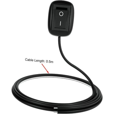 Commutateur de voiture universel 12 V CC Type à coller Interrupteur à bascule avec câble 50 cm pour anneau antibrouillard Feux de jour Feux au néon black