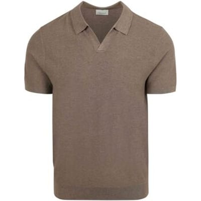 Polo Shirt Korte Mouw Profuomo Poloshirt Riva Luxury Structure Taupe