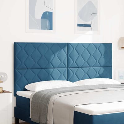 vidaXL - LED - Hoofdbord - Donkerblauw - 180 - cm - Fluweel