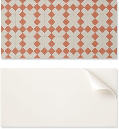Decoratief vinyl wandpaneel met print, 100x50 cm, ruitpatroon in een raster.