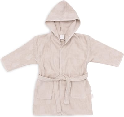 Jollein x Nijntje - Baby Badjas Badstof 1-2 Jaar - Badjas Kinderen met Capuchon - Miffy Jacquard - Nougat