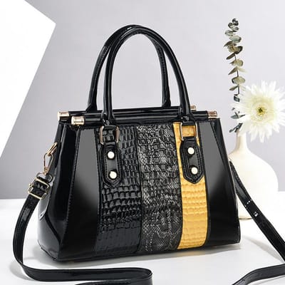Nieuwe Gesplitste Alligatorpatroon Handtas Kleurblok Hoge Waarde Schoudertas Meerlaags Grote Capaciteit Mode Crossbody Tas ， gray