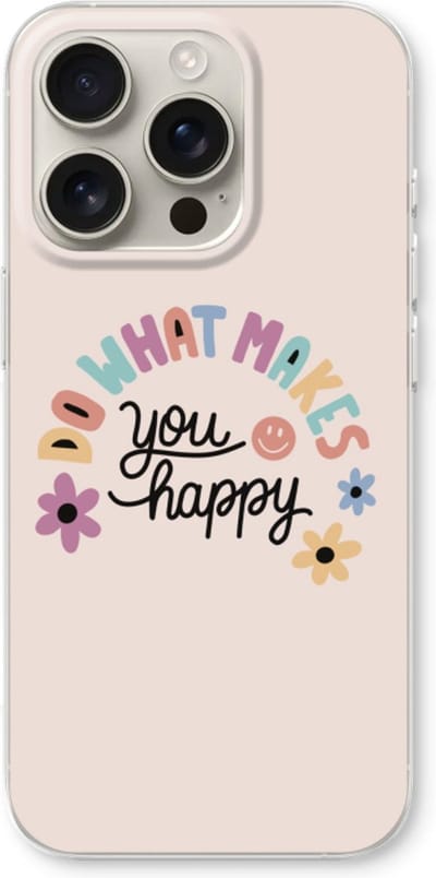Case Company® - Hoesje geschikt voor iPhone 16 Pro hoesje - Happy days - Soft Cover Telefoonhoesje - Bescherming aan alle Kanten en Schermrand