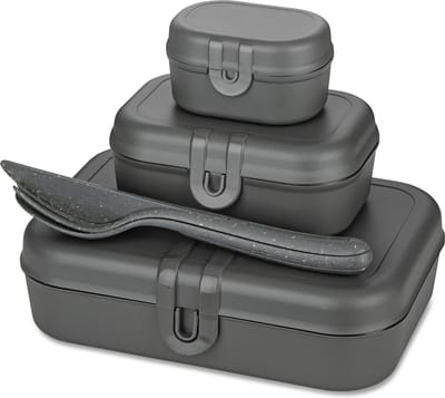 Bio Circulair Lunchbox & Bestekset Pascal Ready - Grijs