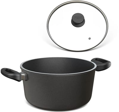 Hoffmann CLASSIQ kookpan - Ø 20 cm - 2,5 liter - Antikleef - Twee zijgrepen - Met glazen deksel - Gemaakt in Duitsland